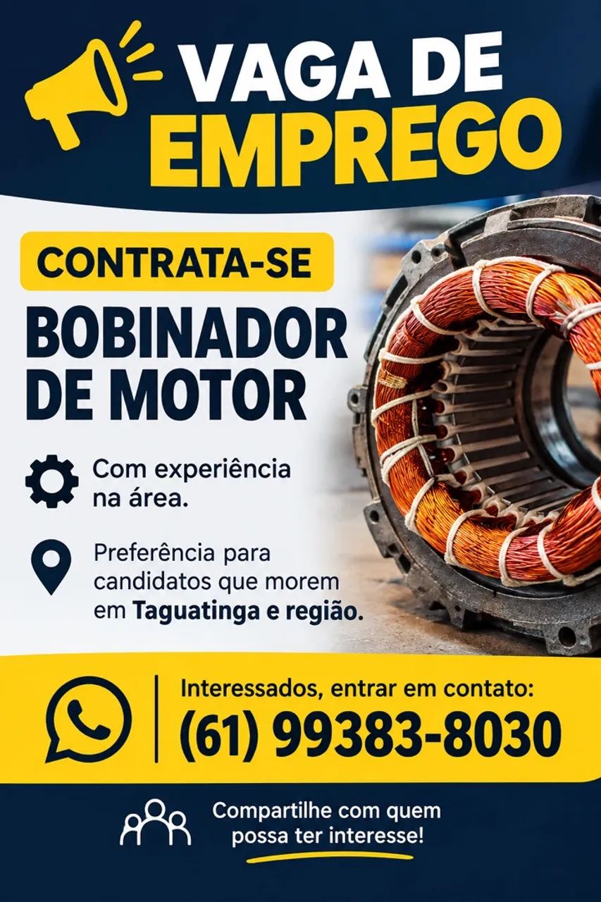 Contrata-se Bobinador de Motor