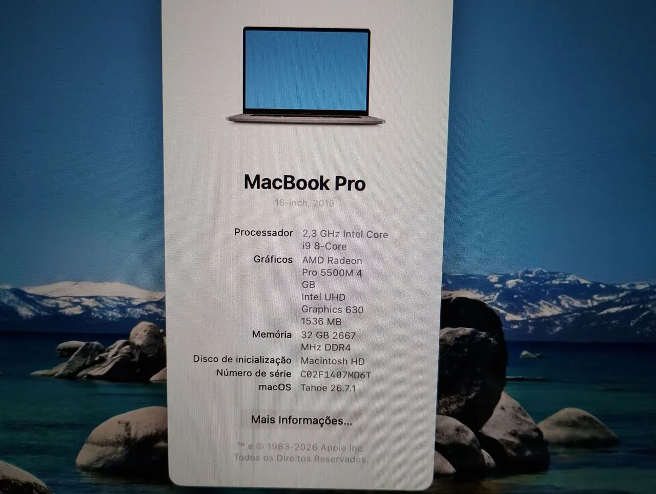 Macbook pro 16 polegadas 32 gb ram 1 TB ssd Intel i9 - Foto 2