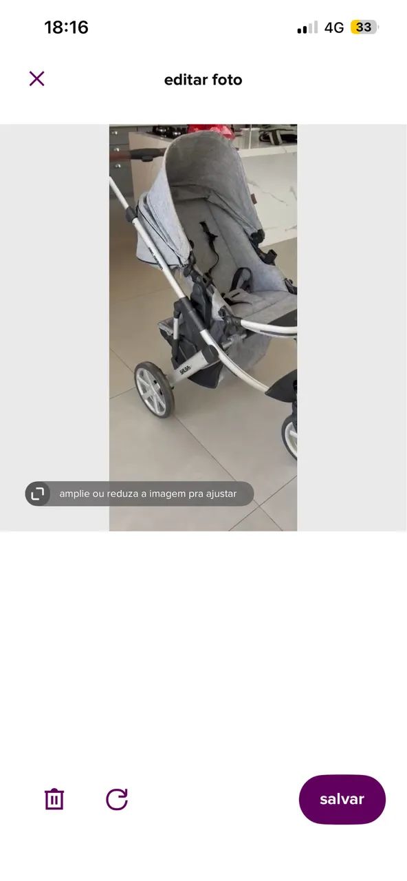 CARRINHO DE BEBÊ ABC DESIGN SALSA CINZA