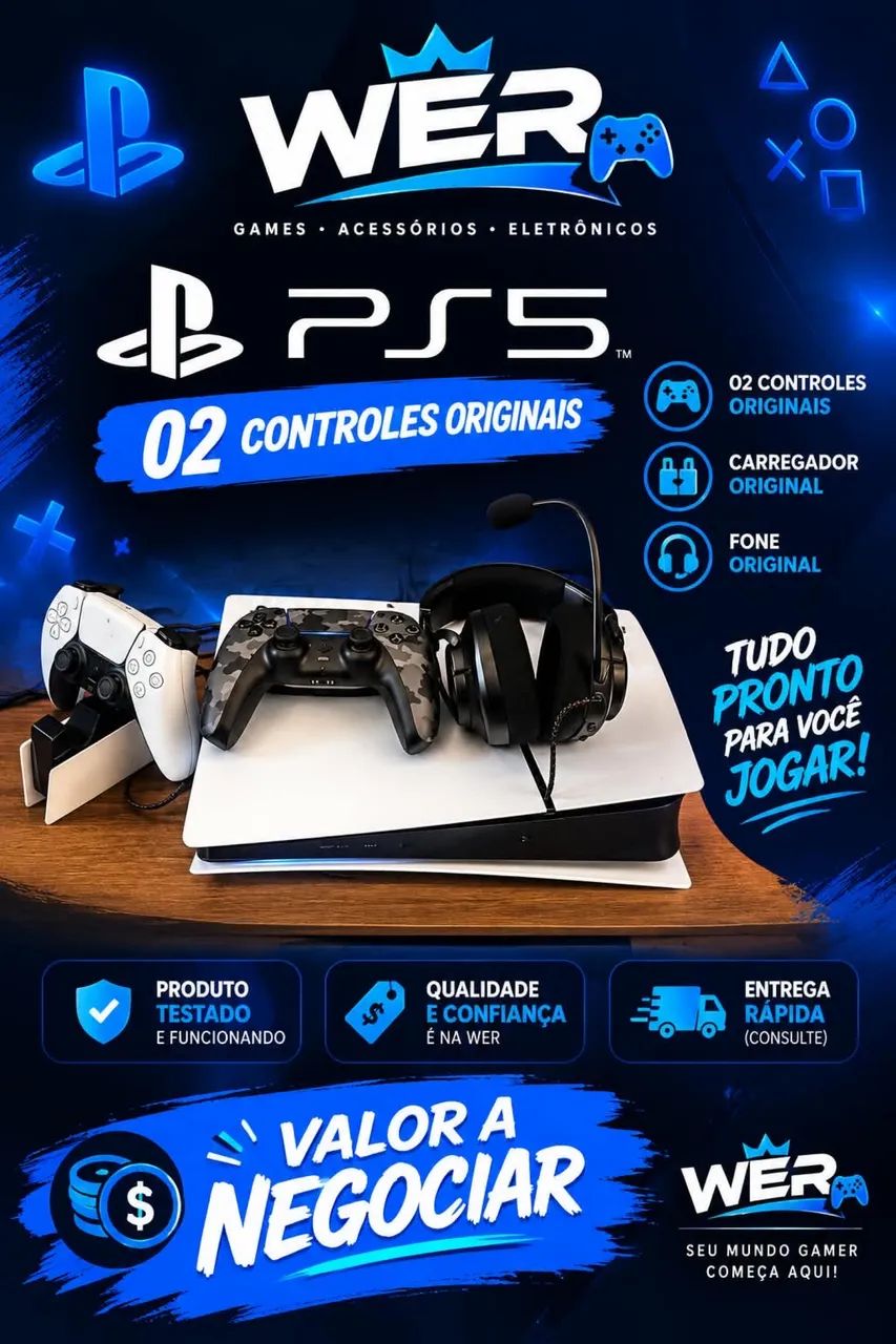 PS5 semi novo com nota fiscal e garantia 