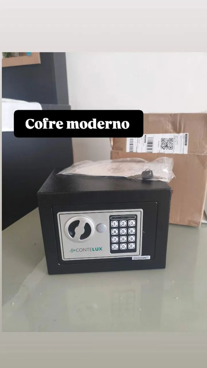 Cofre prata digital com 2 chaves forkis - Foto 3
