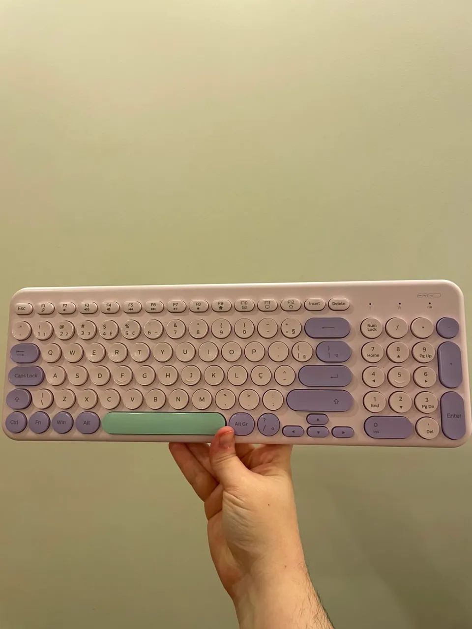 Kit sem fio teclado e mouse lilás - Ergo KMW278L