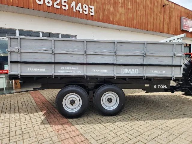 Carreta Agrícola de Madeira Tramontini 6 Toneladas Nova, c/ Sobregrade, Pneus Novos. - Foto 3