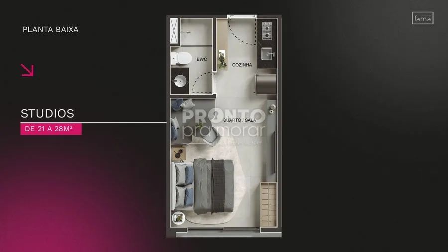 Studio com 1 quarto em Piedade