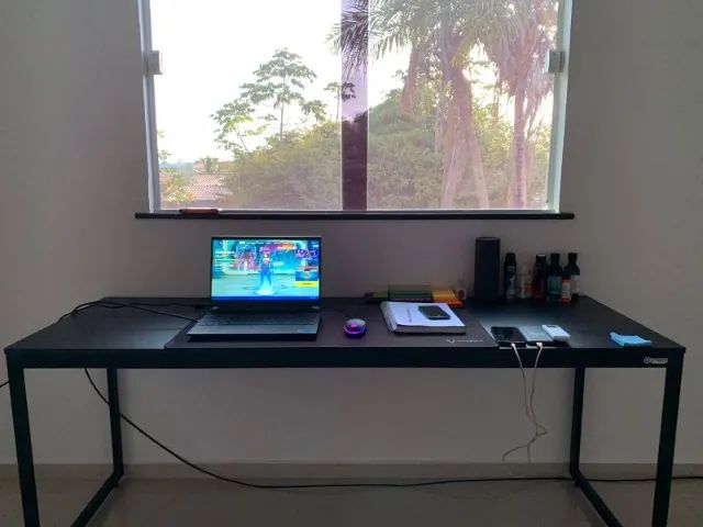 Mesa de Estudo Reforçada 1,80m NOVA Multiuso para Computador Notebook Home Office Birô - Foto 3