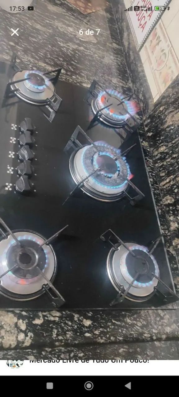 Cooktop Fischer 5 bocas chama tripla usado em boas condições 