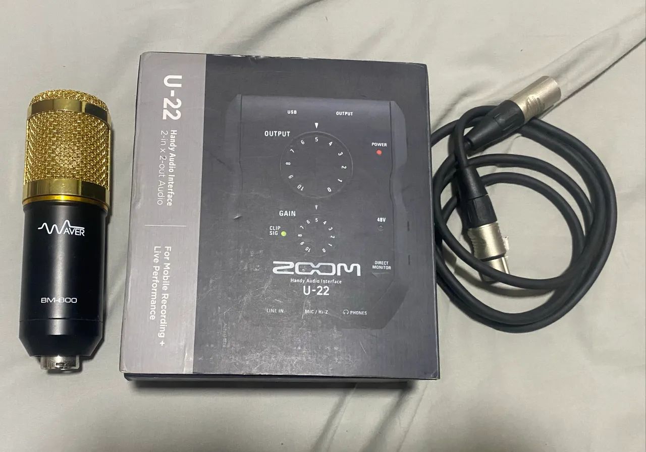 Interface de áudio - U22 Zoom + microfone de brinde - Foto 2