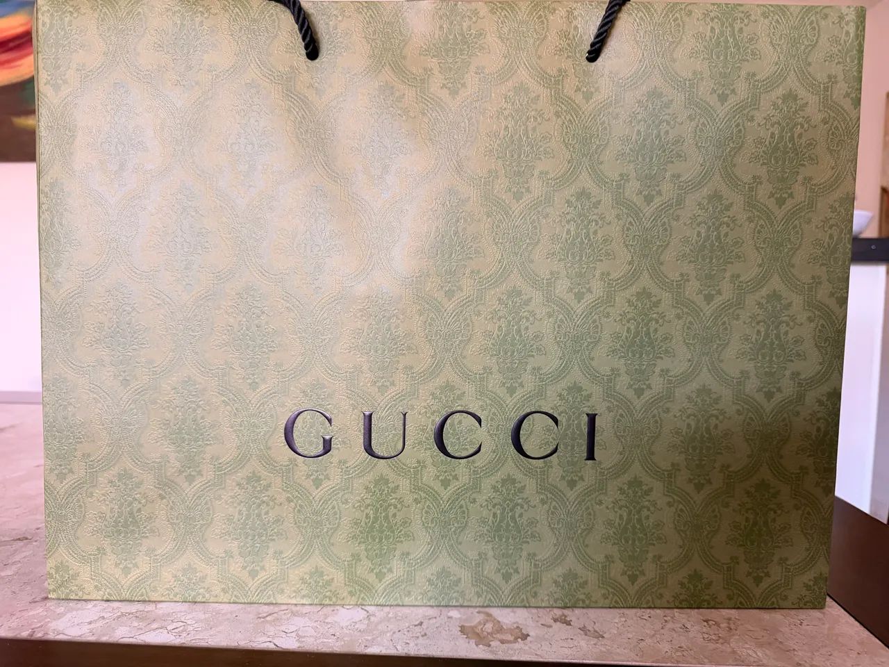 Sacola Gucci Verde original grande 
