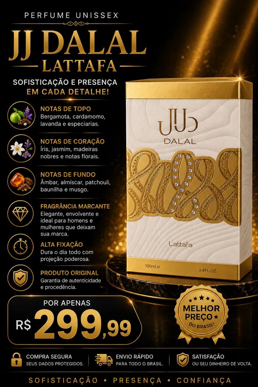 Perfume Lattafa DALAL 100ml Unissex, ORIGINAL