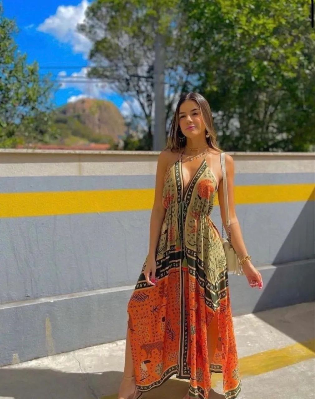 vestido lenço brasil tropical farm g - Foto 2