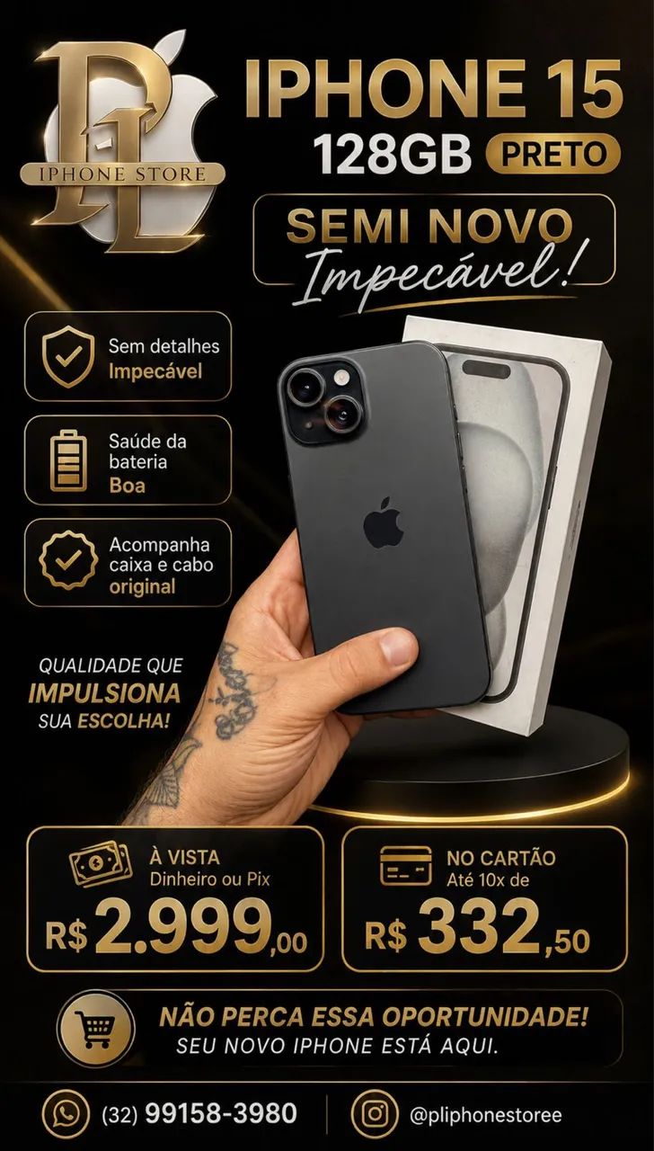 iPhone 15 128GB- SEMINOVO impecável  - Foto 4