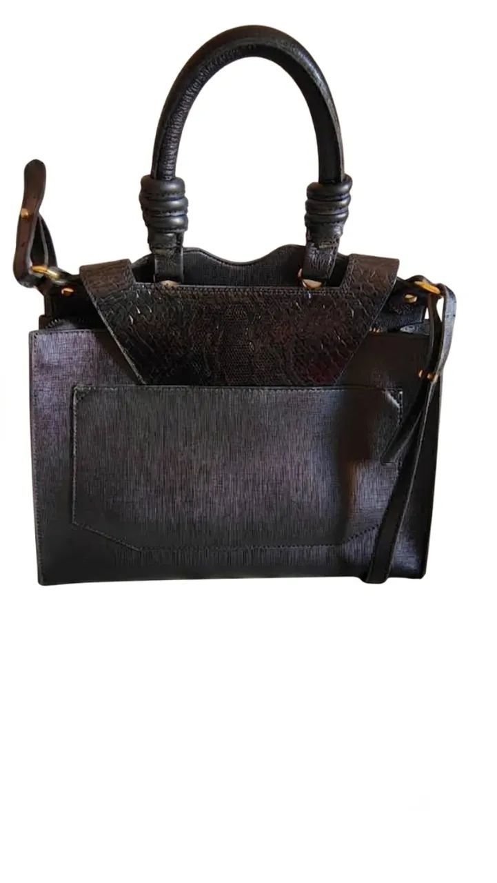 Bolsa Carmen Steffens em couro preta  - Foto 3