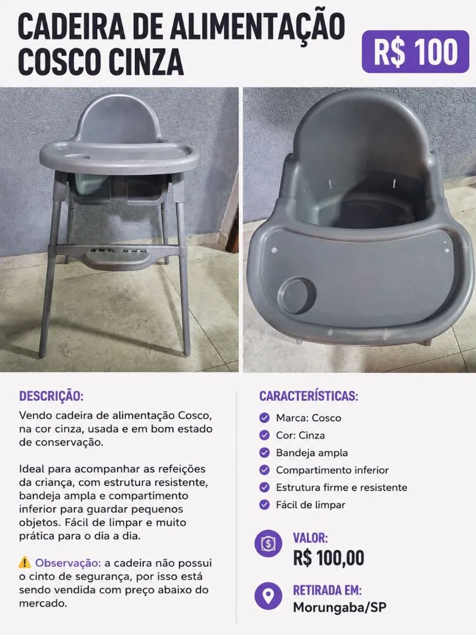 Cadeirinha de alimentação 