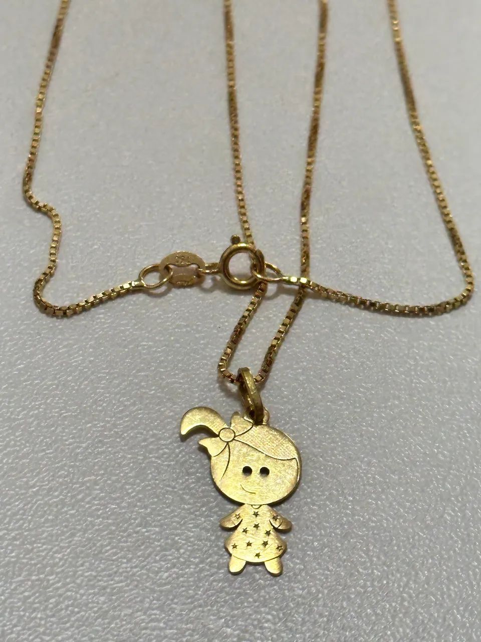 Corrente ouro 18k com pingente Boneca/Filha - Foto 3