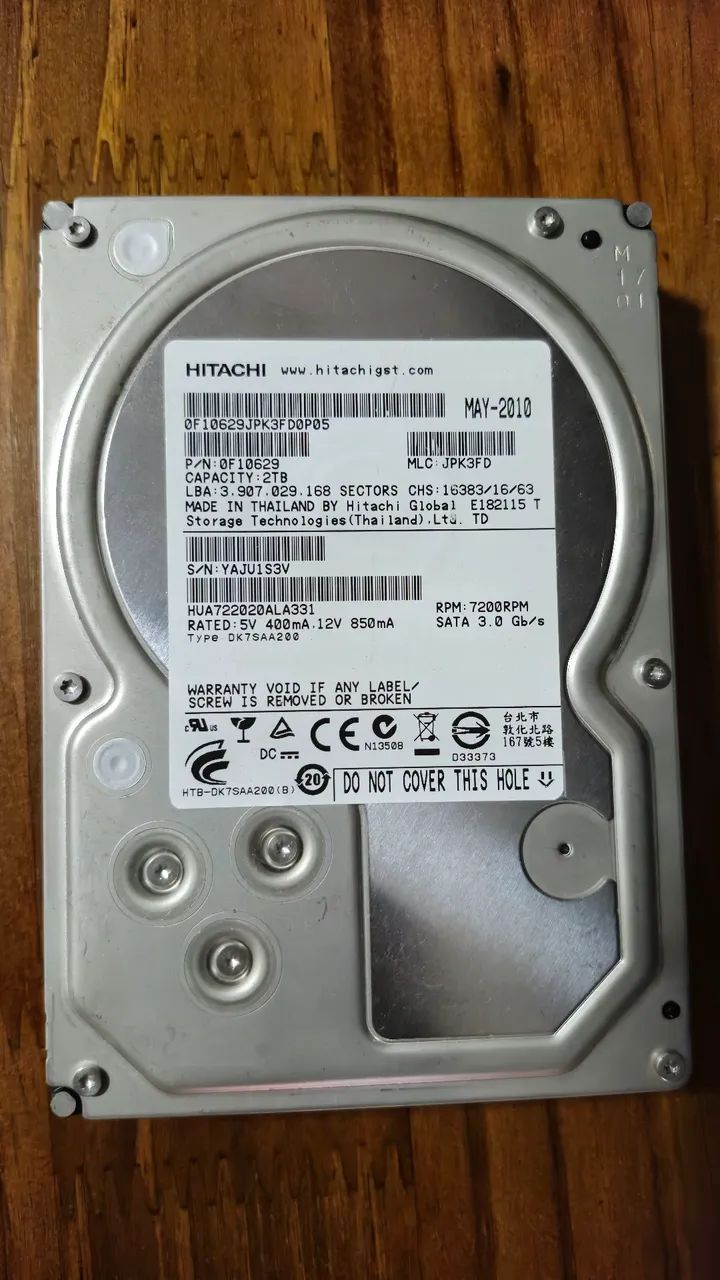HD Hitashi 2tb sata 3.0 gb/s 7200rpm - Armazenamento - Getúlio