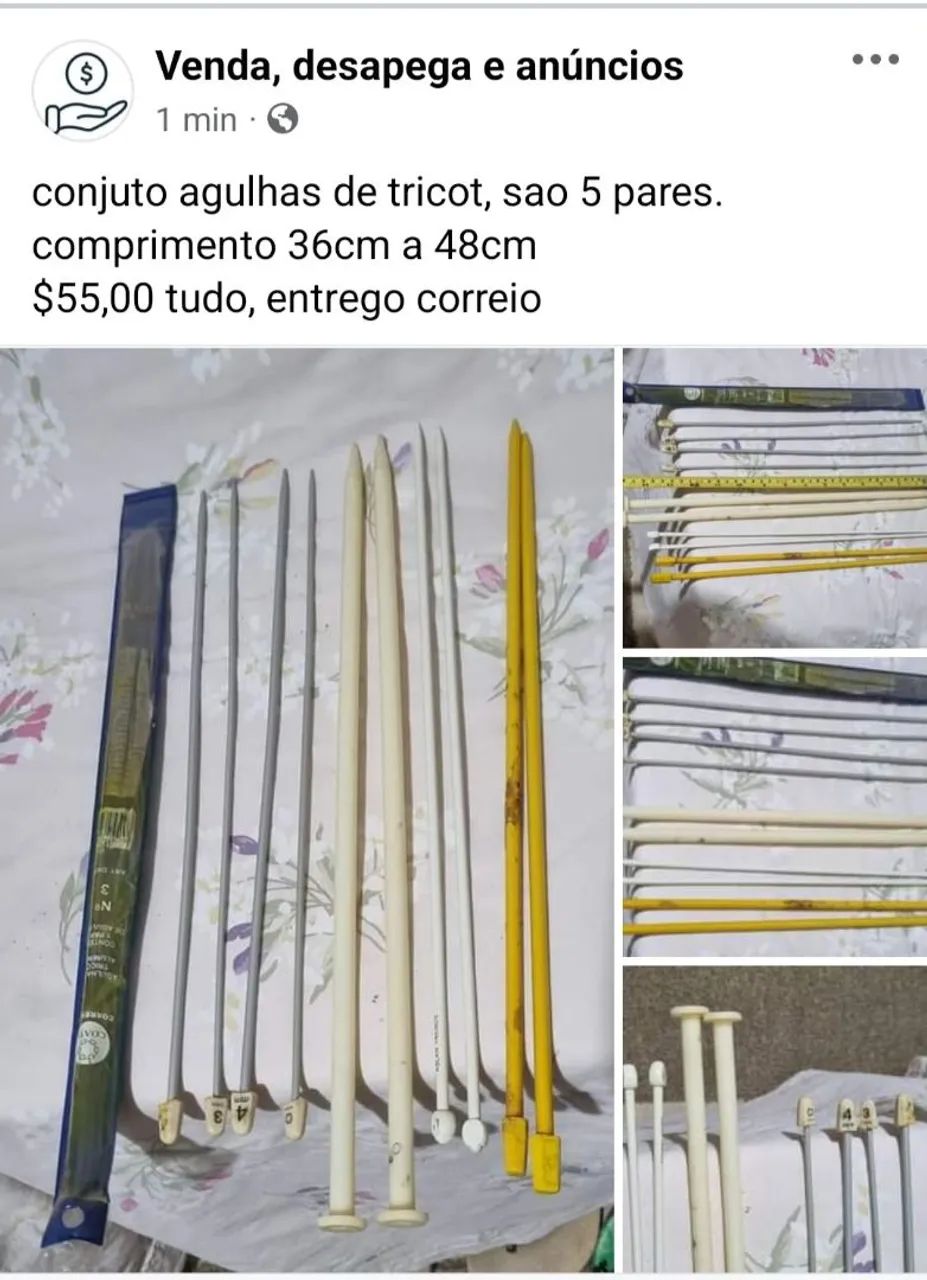 Agulhas de tricot 5 pares