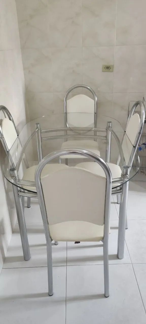 Conjunto mesa e cadeiras cromada  - Foto 2