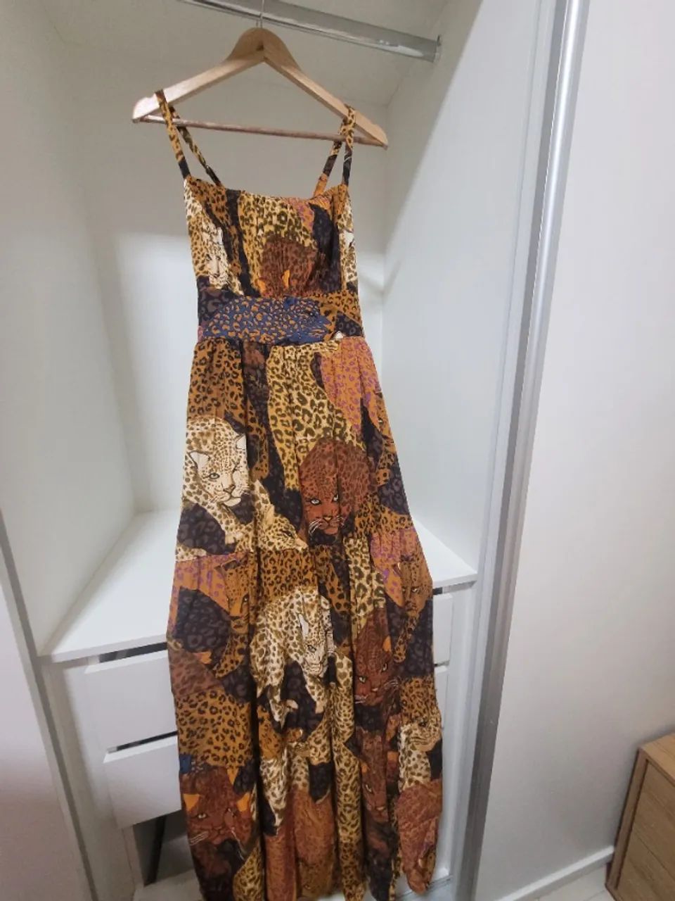 Vestido longo estampado onça - Foto 3