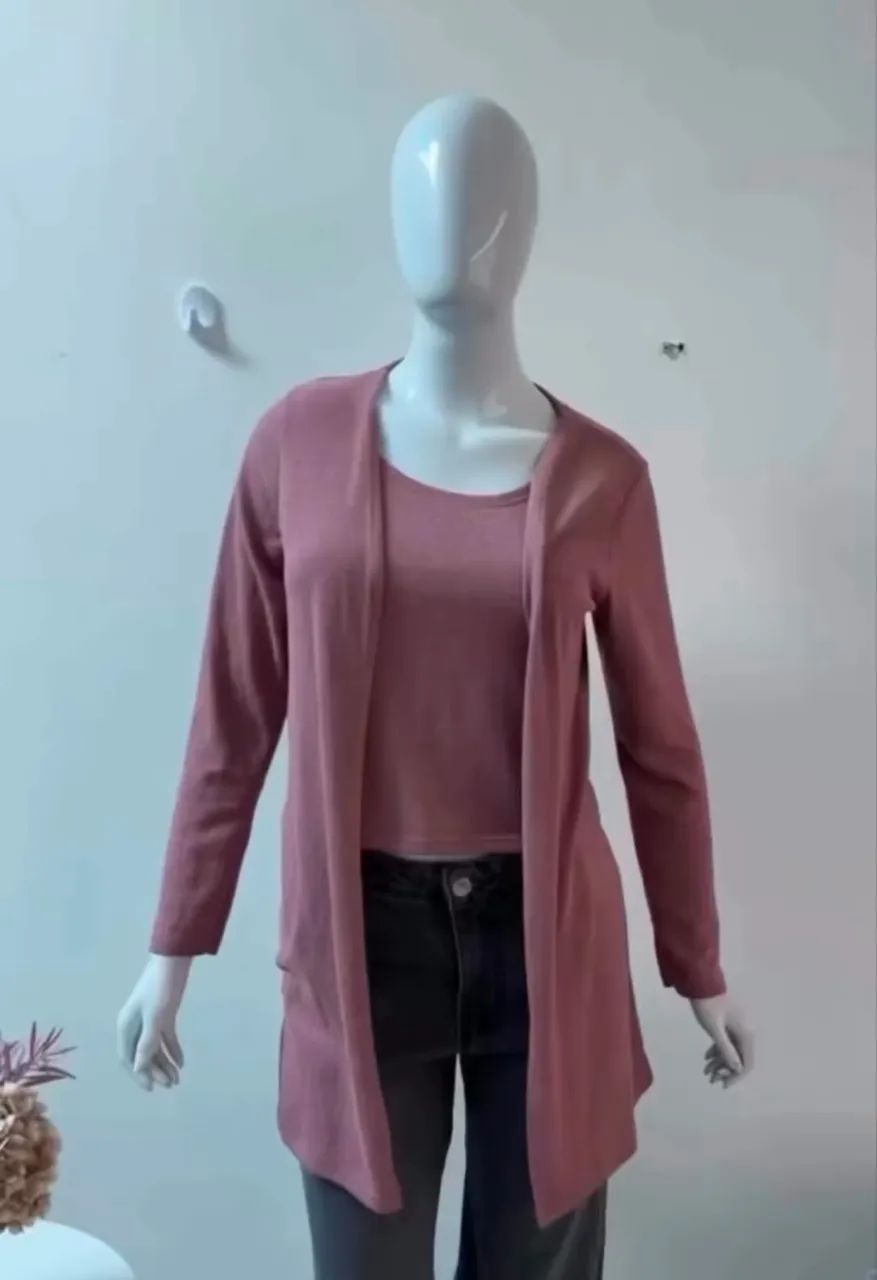 Cardigã com camiseta TAM M - Foto 2