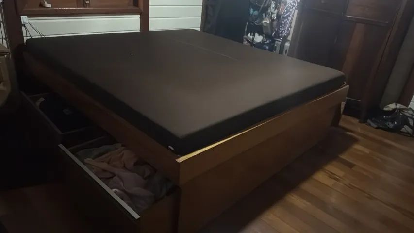 cama king madeira com colchao viscoeolastico emma  - Foto 3