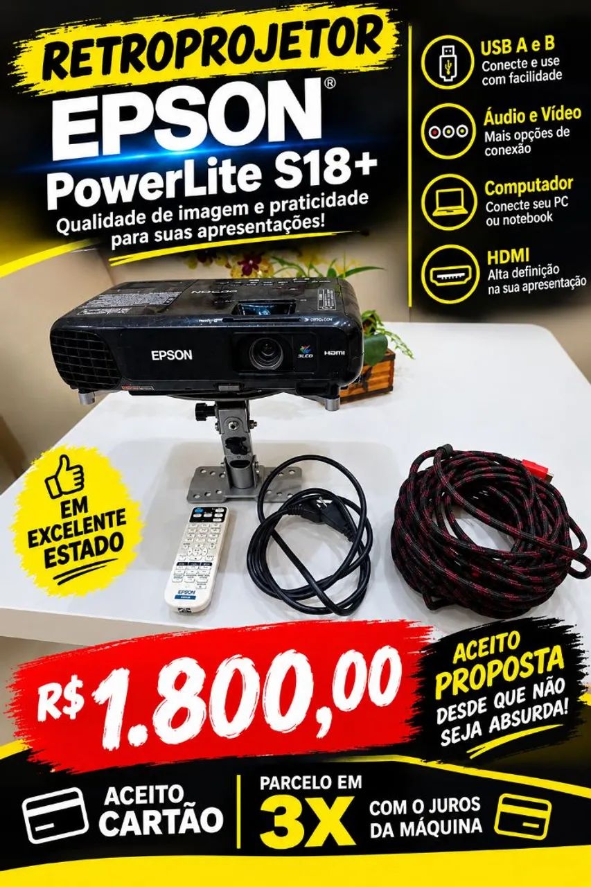 Retroprojetor Epson PowerLite S18+ - Foto 2
