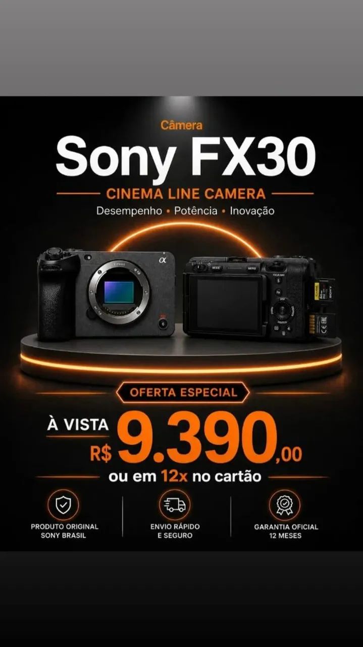 Câmera Sony FX30 lacrada 