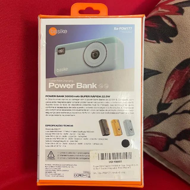 Power Bank Basike 30000mAh Preta - Foto 5