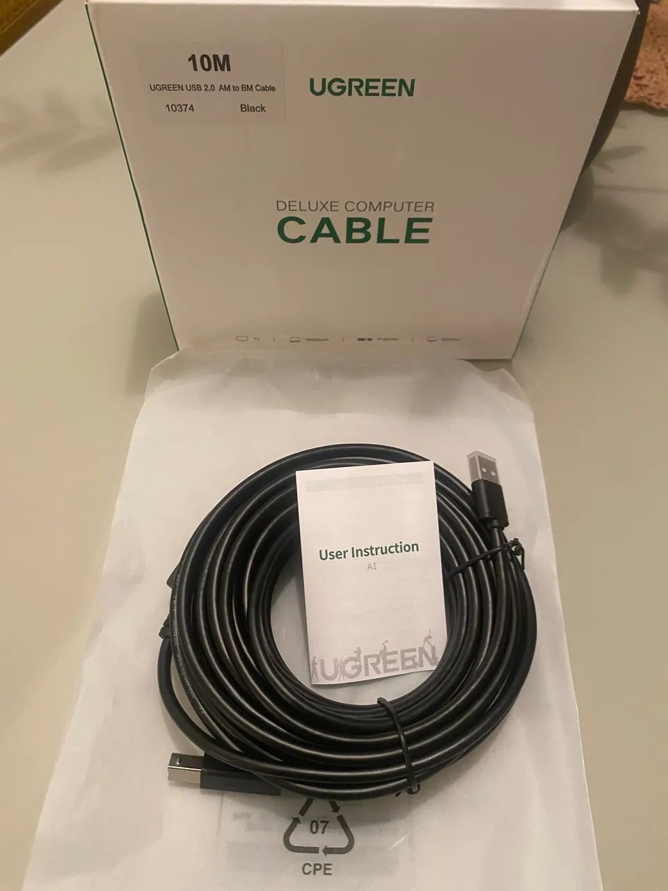 cabo da UGREEN, modelo ?USB 2.0 AM to BM Cable? - Foto 3