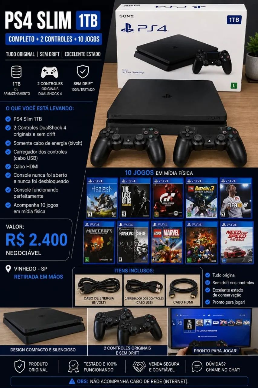 Sony PlayStation 4 - PS4 Slim 1 Tera
