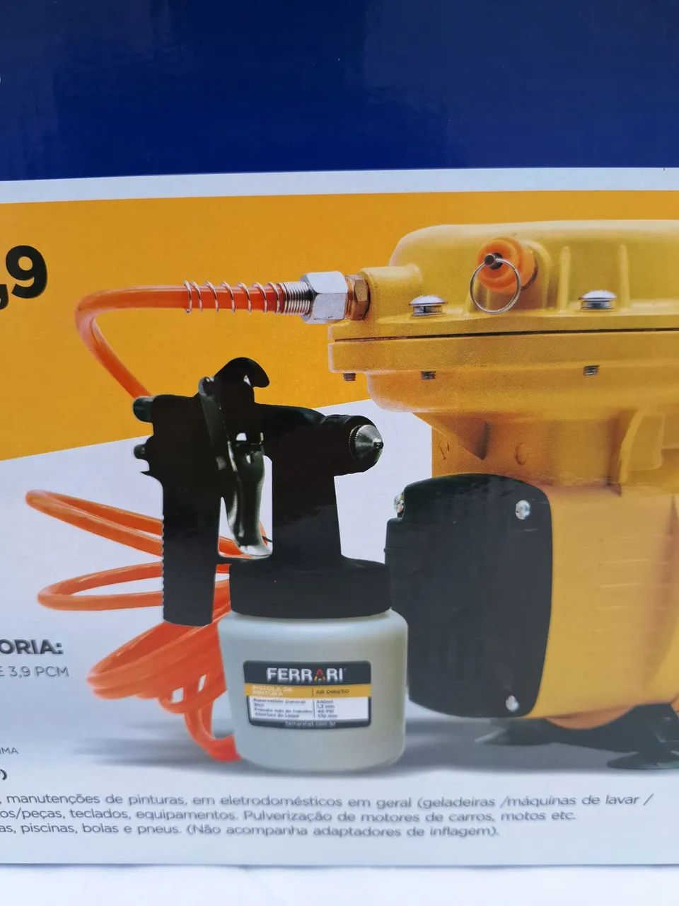 Compressor de ar direto Ferrari 1/2hp, bivolt, novo, na embalagem lacrada  - Foto 5