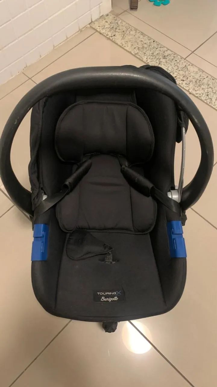 Carrinho Burigotto Ecco SEMINOVO + bebê conforto c/ BASE mesma marca - Foto 6