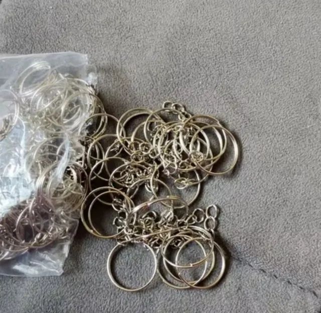 100 argolas para chaveiro 20mm com corrente  - Foto 2