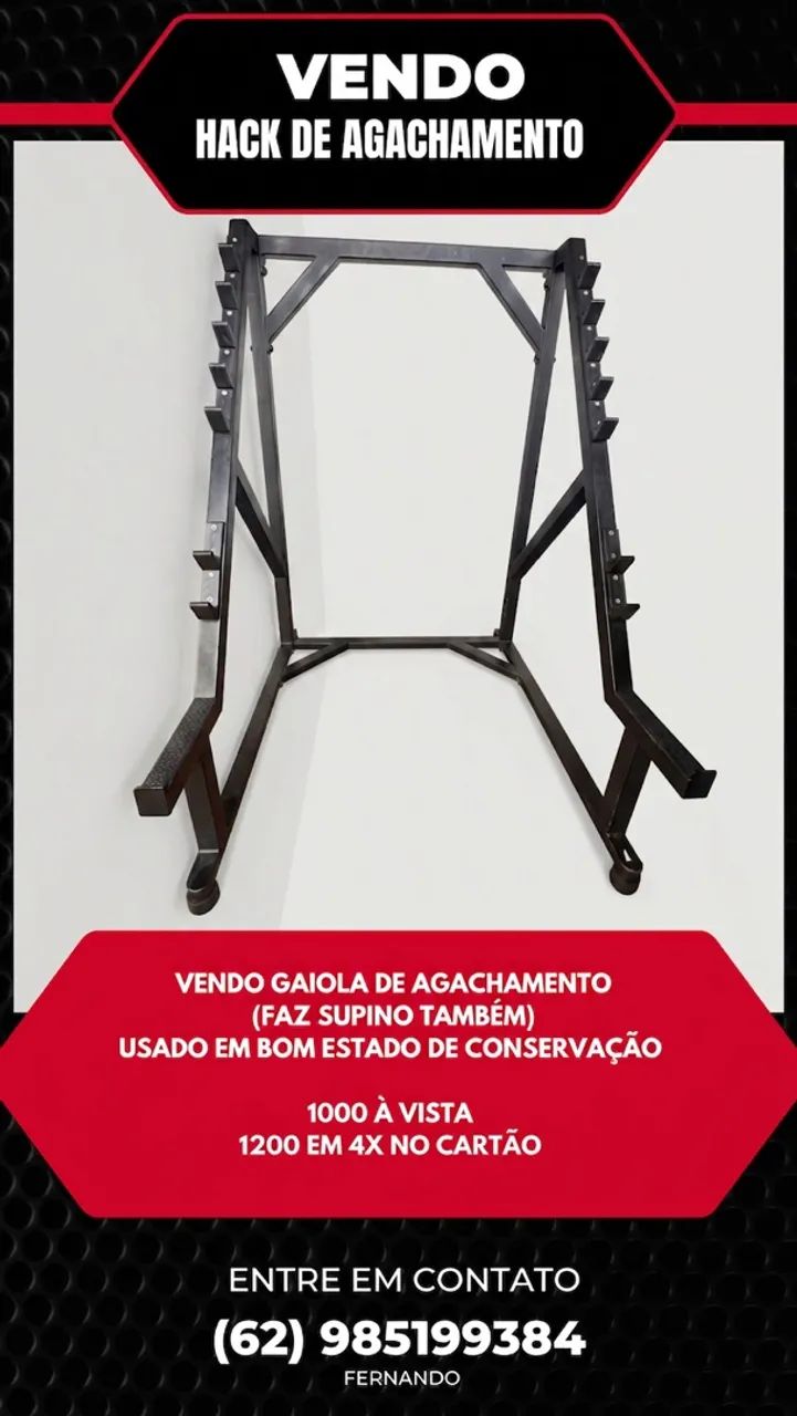 Hack para agachamento e supino