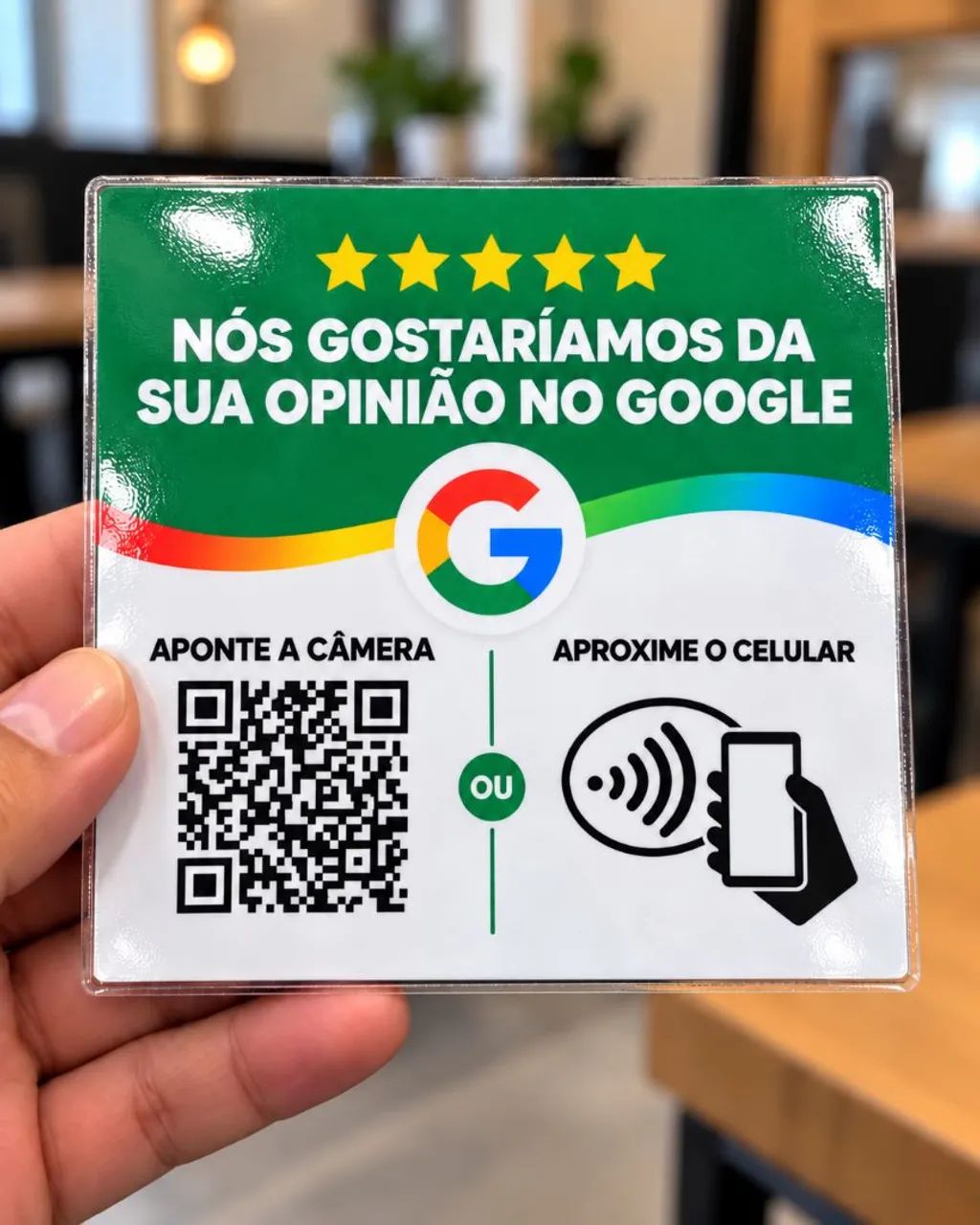 PLACA DE AVALIAÇÃO GOOGLE COM QR CODE + NFC  - Foto 3