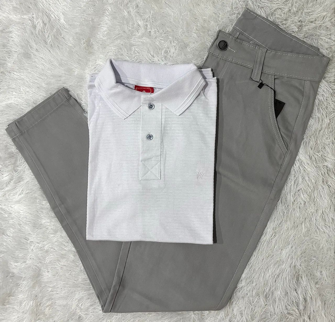 Kit Calça Sarja e Camisa Polo