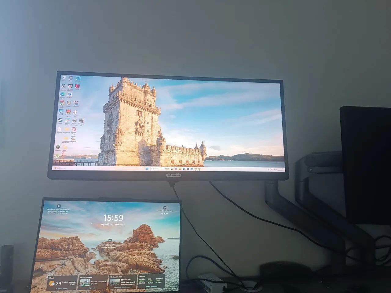 Monitor LG 25 POLEGADAS Ultrawide 75hz | MBR 1ms | Estabilizador de preto