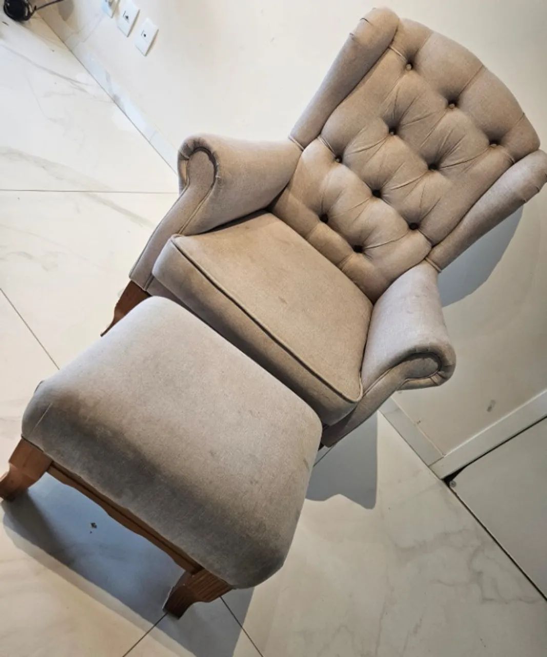 Nursing Chair - Linen with Footrest469163594849996802