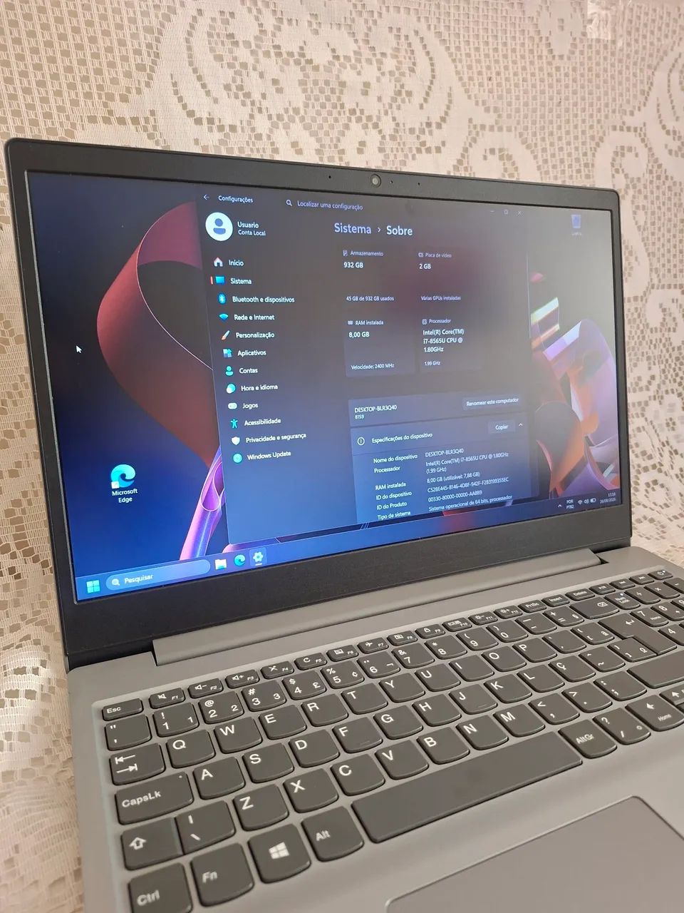 Notebook Lenovo Intel Core i7 | 8GB RAM | 1TB HD | Placa Dedicada NVIDIA - Foto 4