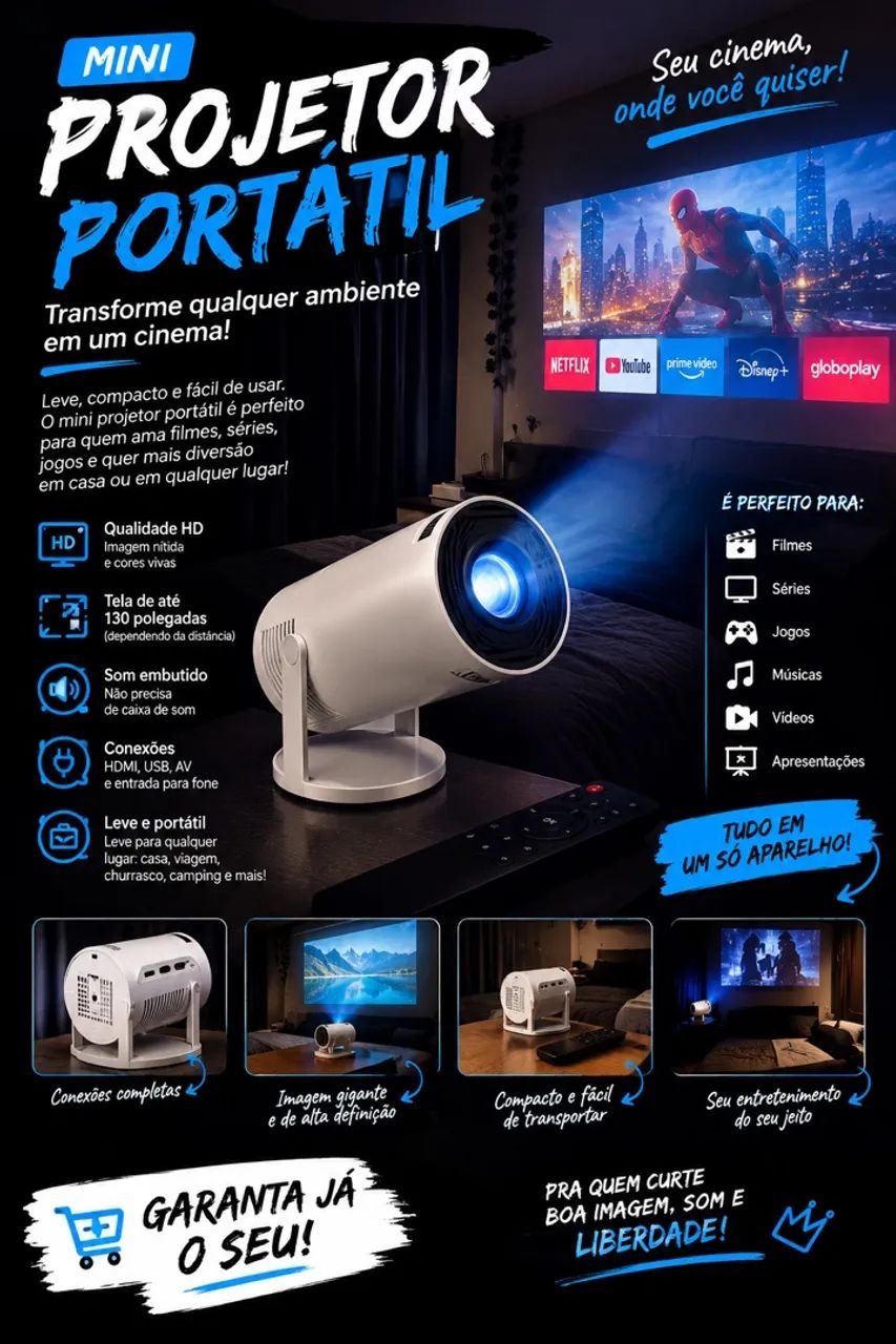 mini projetor portátil 