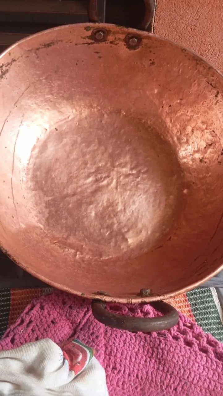 Conjunto de Tachos de cobre antigo 