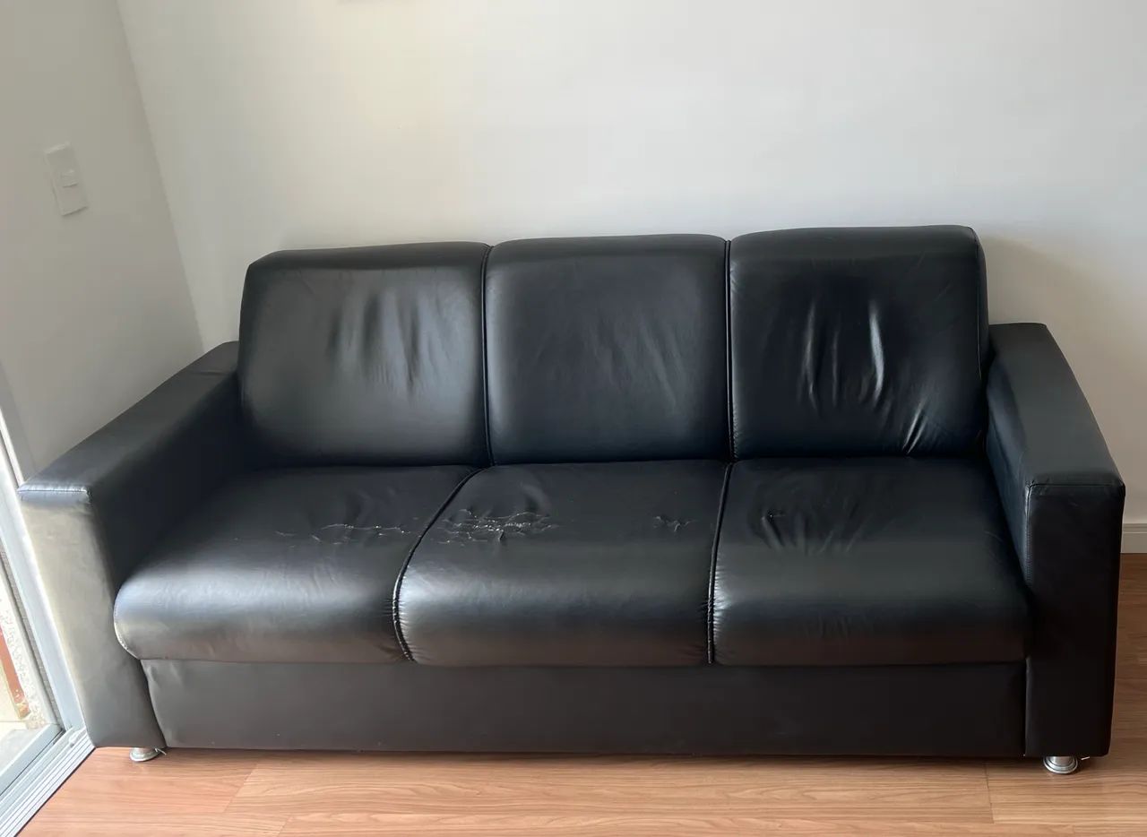 Conjunto de Sofás Corino Preto - Foto 2