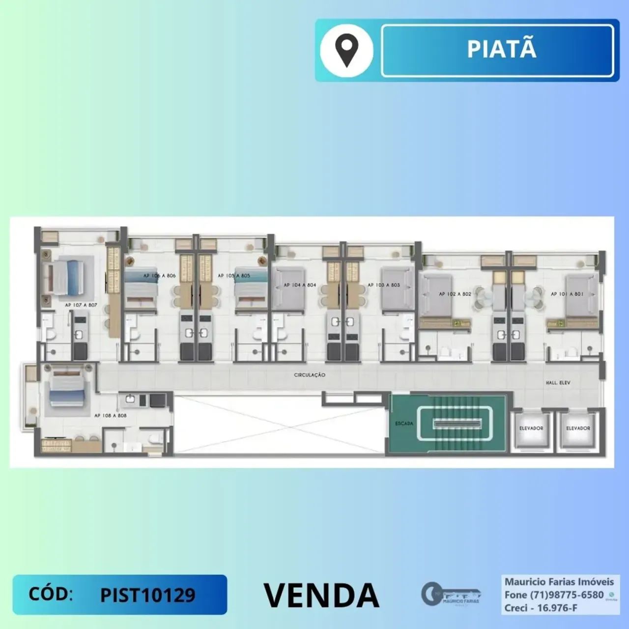STUDIO COM 17M² EM PIATÃ PORTEIRA FECHADA - Foto 5