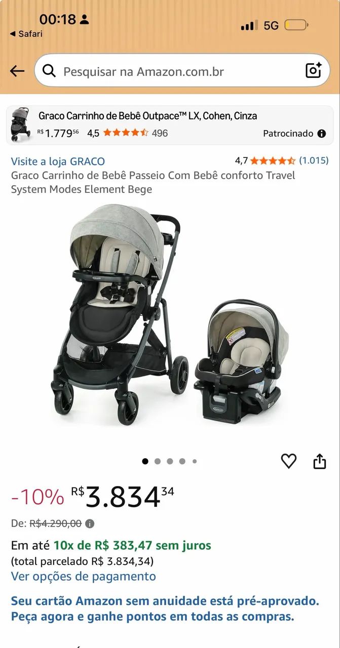Carrinho de bebê fraco travei sistem com bebê conforto e Moisés  - Foto 6