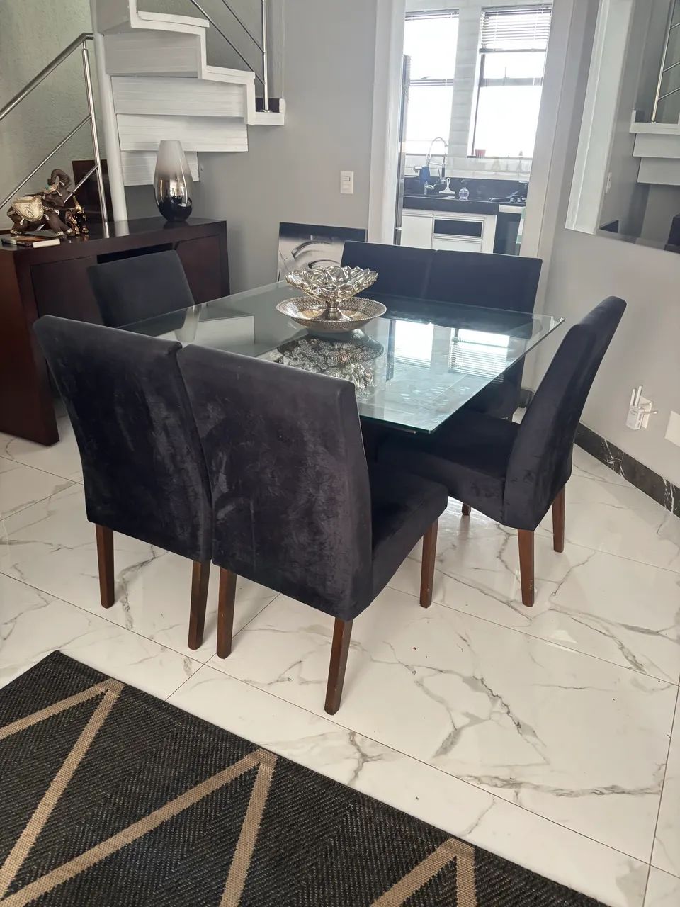 Mesa de jantar com tampo de vidro  - Foto 4