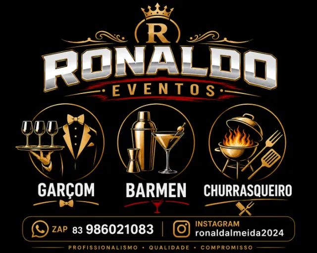 Ronaldo Eventos:Garçom, Barmen, Churrasqueiro 