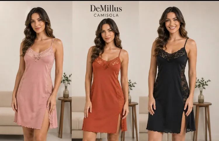 CAMISOLA DEMILLUS COM DETALHES EM RENDA  - Foto 2