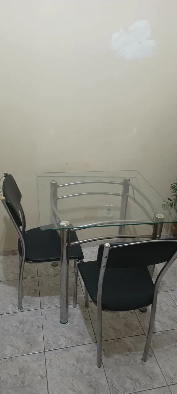 Mesa de vidro e alumínio  - Foto 2