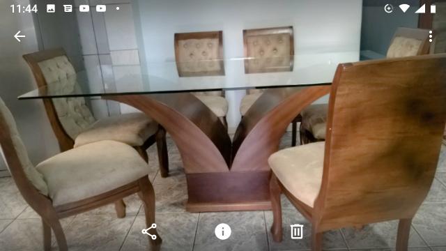 Grande mesa de vidro com madeira - Foto 2