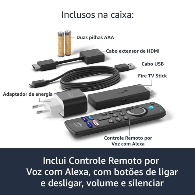 Tv Box Fire Tv Stick Com Controle Remoto por Voz Com Alexa - Amazon - Foto 4