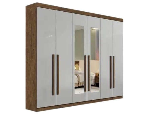 Roupeiro Da Vinci Plus c/ espelho 6 portas e 6 gavetas LD - Foto 2